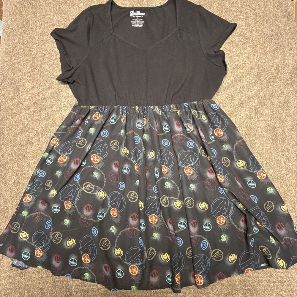 Torrid Her Universe Marvel Avengers Endgame Skater Dress Plus Size 4 4X 26 Neon